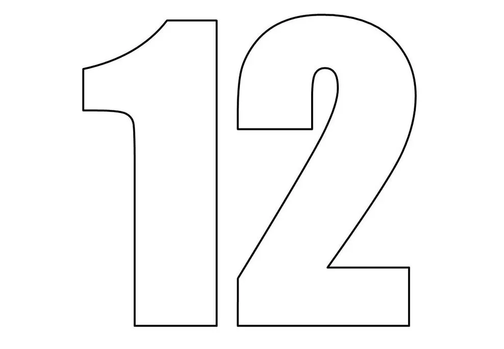 Números Grandes para imprimir 1 e 2 Algarismos 1 e 2 grandes para atividades com números.
