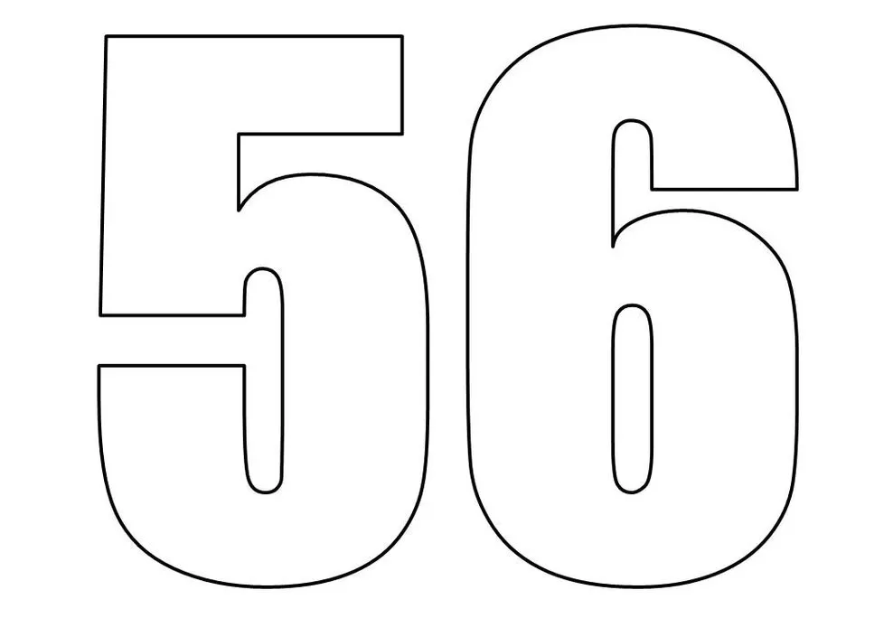 Números Grandes para imprimir 5 e 6 Algarismos 5 e 6 grandes para colorir e imprimir.