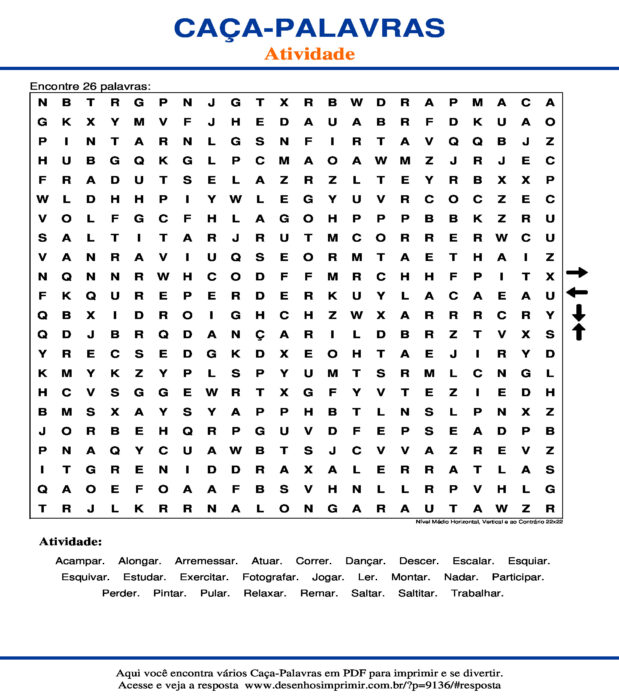Caça Palavras Atividade para imprimir - Desenhos Imprimir