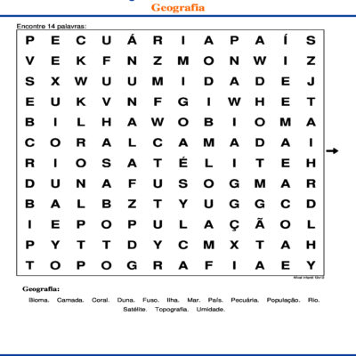 Geografia Caça Palavras Geografia