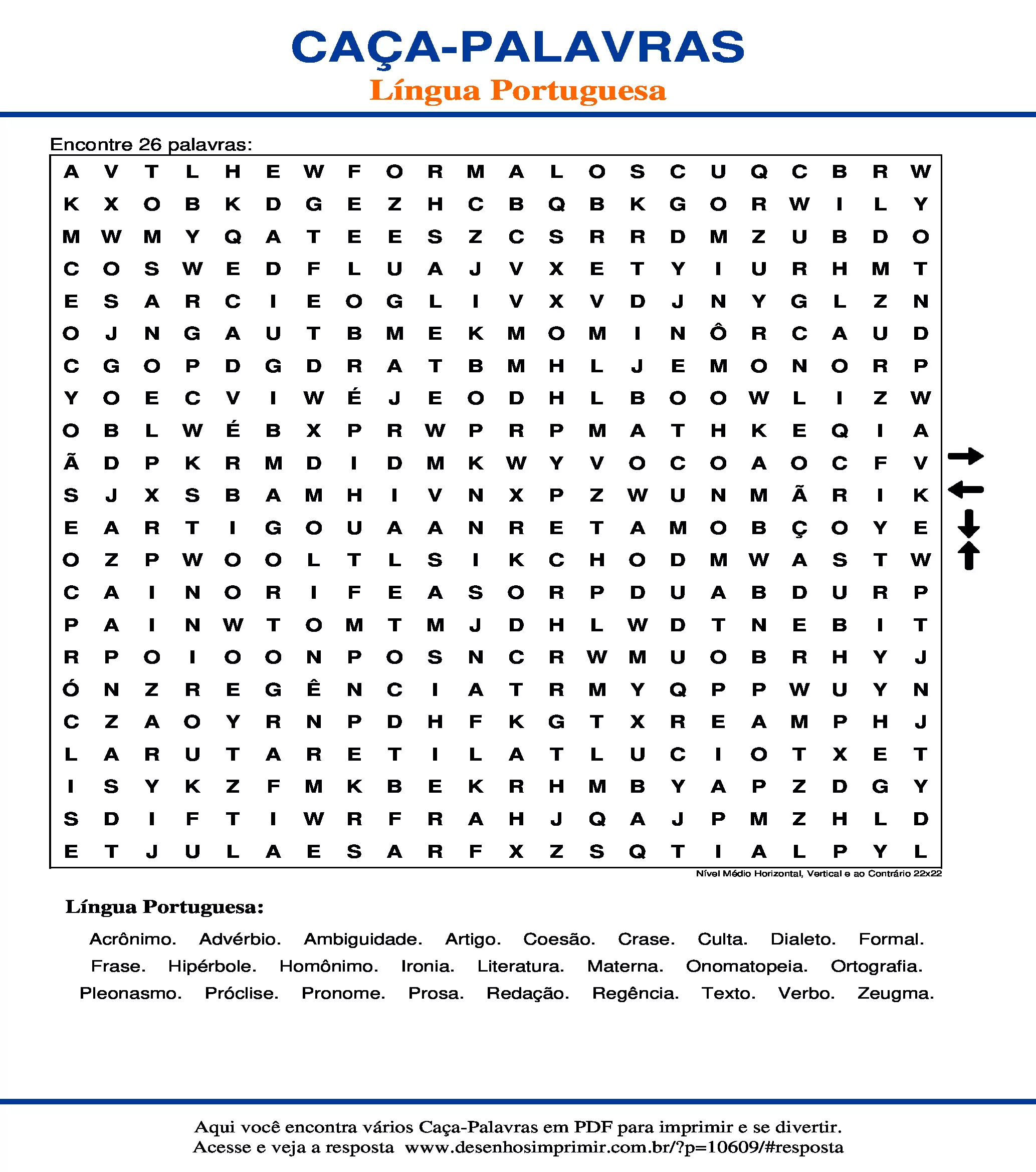 Caça Palavras Para Imprimir. Atividade Ideal Para Aprendizado de Novas  Palavras da Lingua Portuguesa.