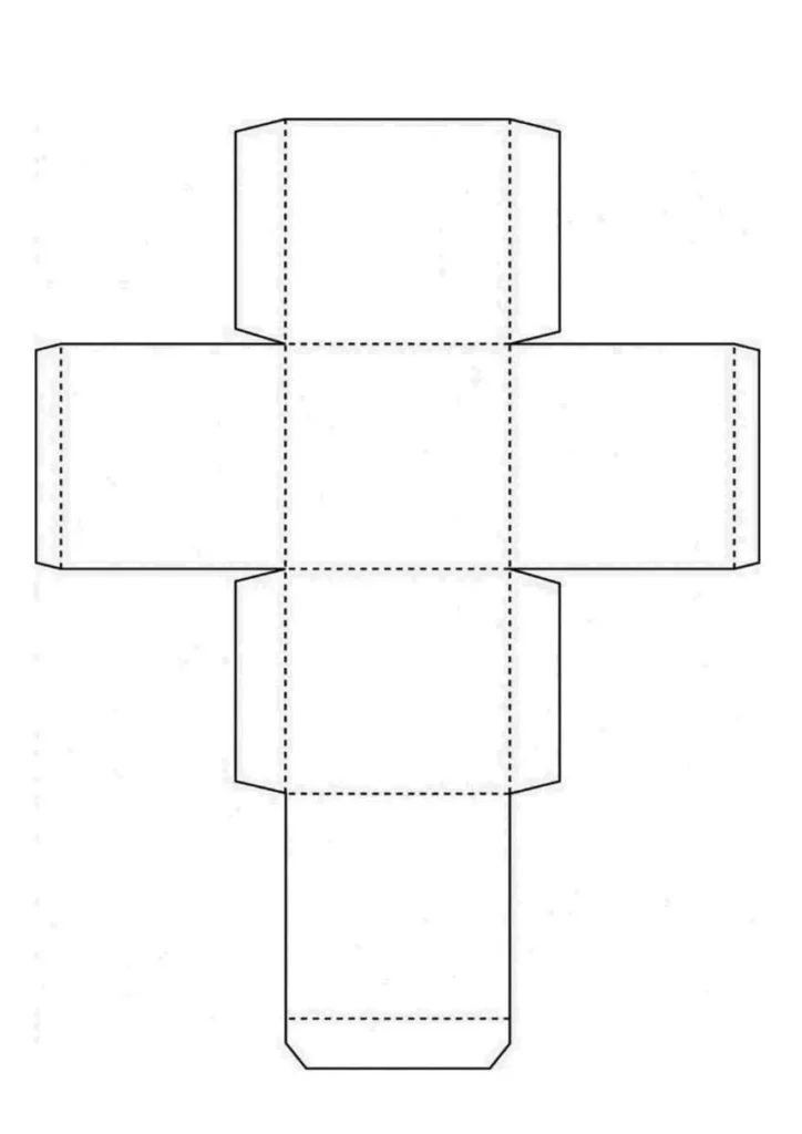 Molde para caixa quadrada: diagrama para imprimir e montar