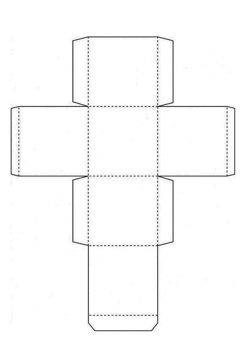 Molde para caixa quadrada: diagrama para imprimir e montar