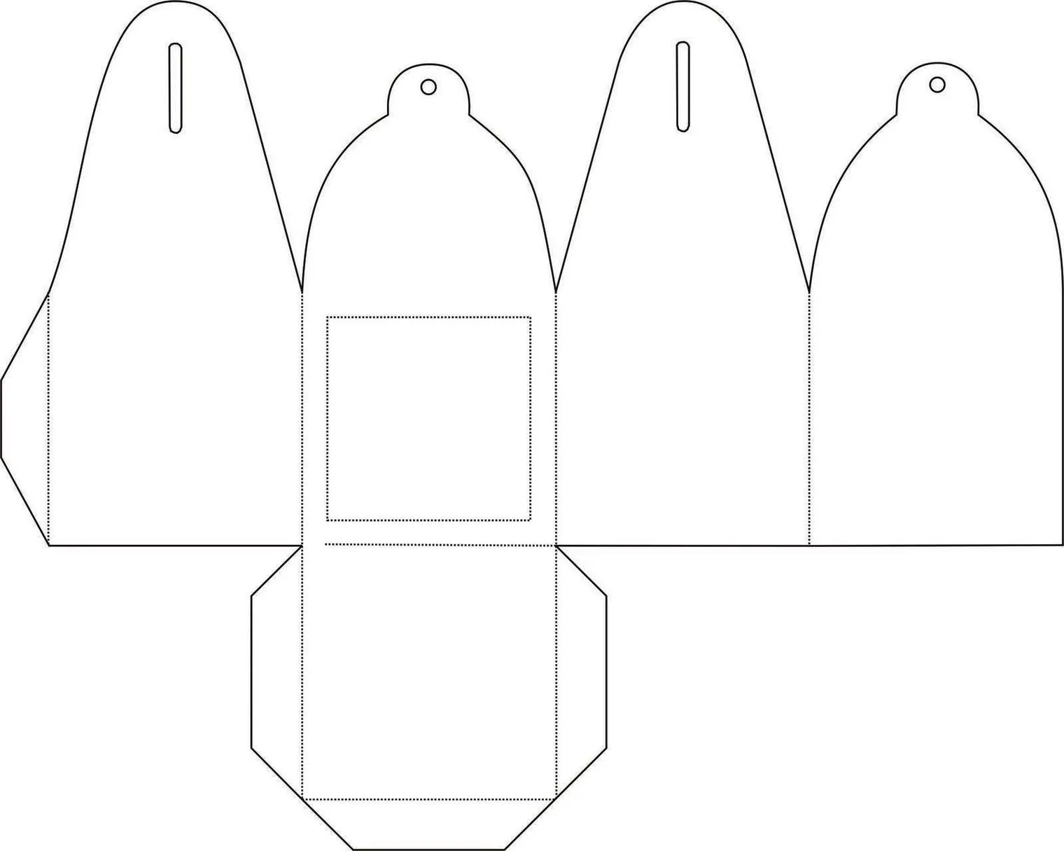 Molde de caixinha para lembrancinha de aniversário pronto para imprimir. Design festivo com abas diferenciadas e base dobrável.