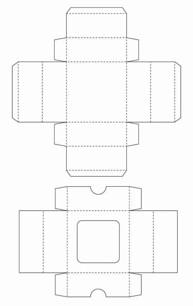 Molde para criar caixinha de lembrancinha de casamento em papel, pronto para imprimir.