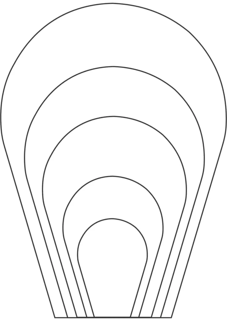 Molde de flor gigante com 5 pétalas sobrepostas para impressão.