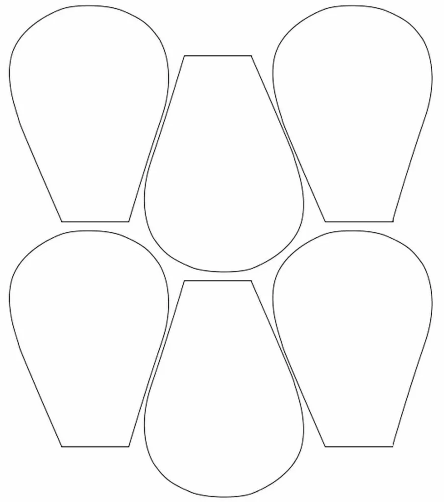 Moldes de pétalas para flores gigantes: padrão para impressão e montagem