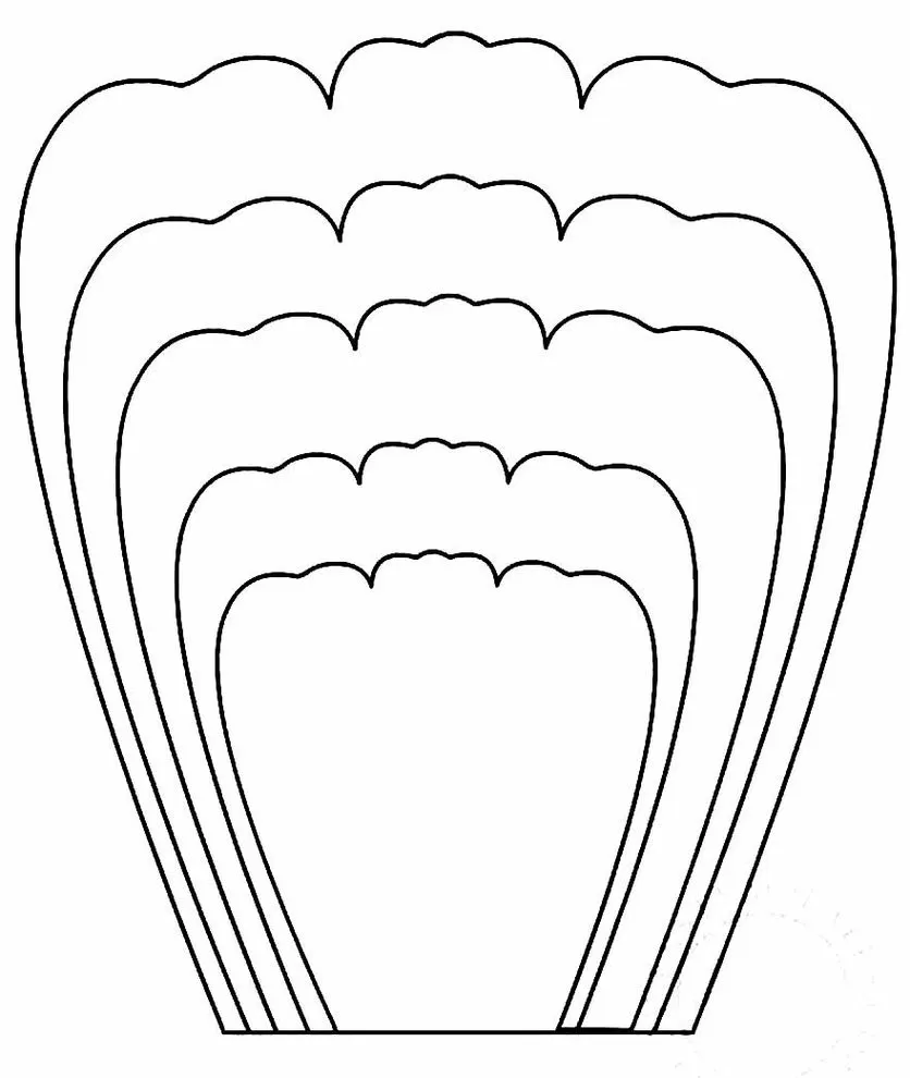 Moldes de Flores Gigantes para imprimir Rosa 5 Pétalas
