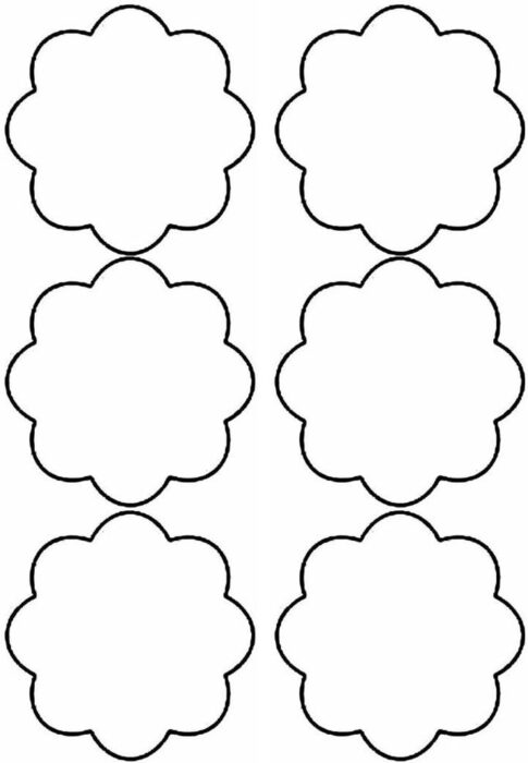Moldes de papel crepom para forminhas de doces com bordas onduladas, prontos para impressão e recorte.