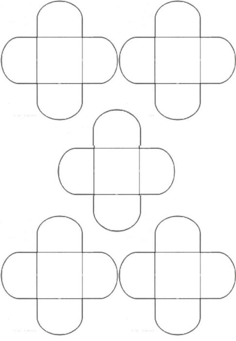 Moldes de forminhas para trufas: esquema para corte e montagem.