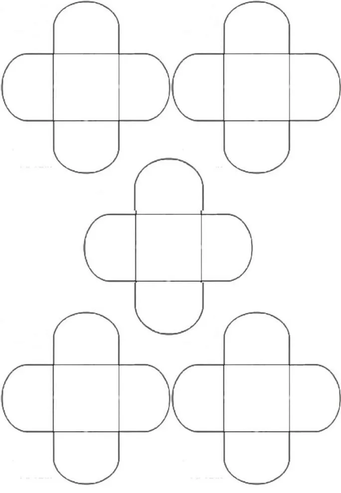 Moldes de forminhas para trufas: esquema para corte e montagem.