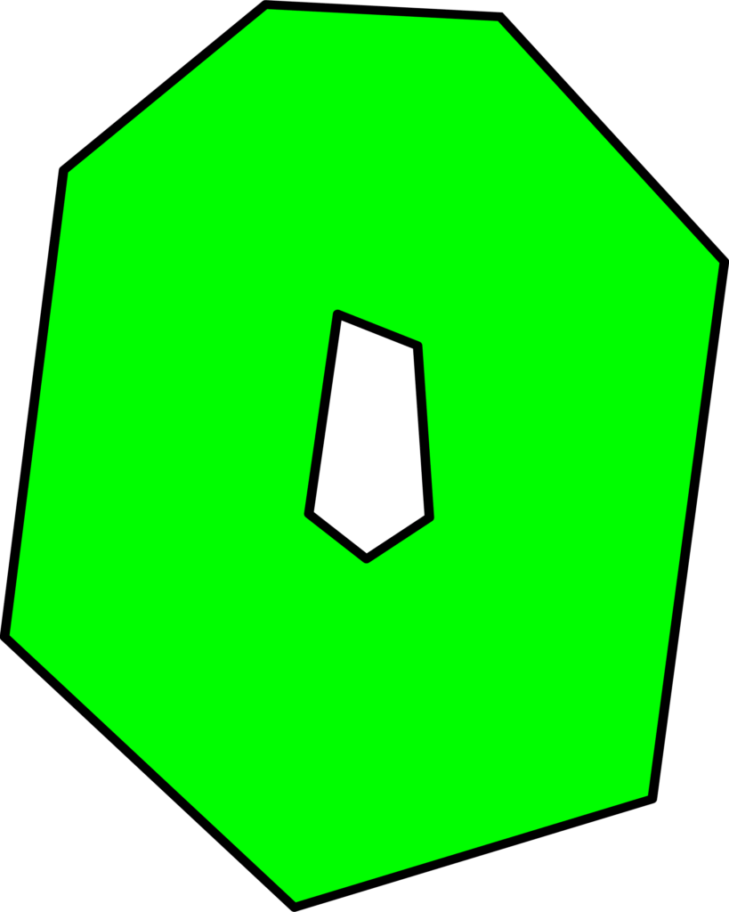 Molde da Letra O do Super Mario na cor verde.