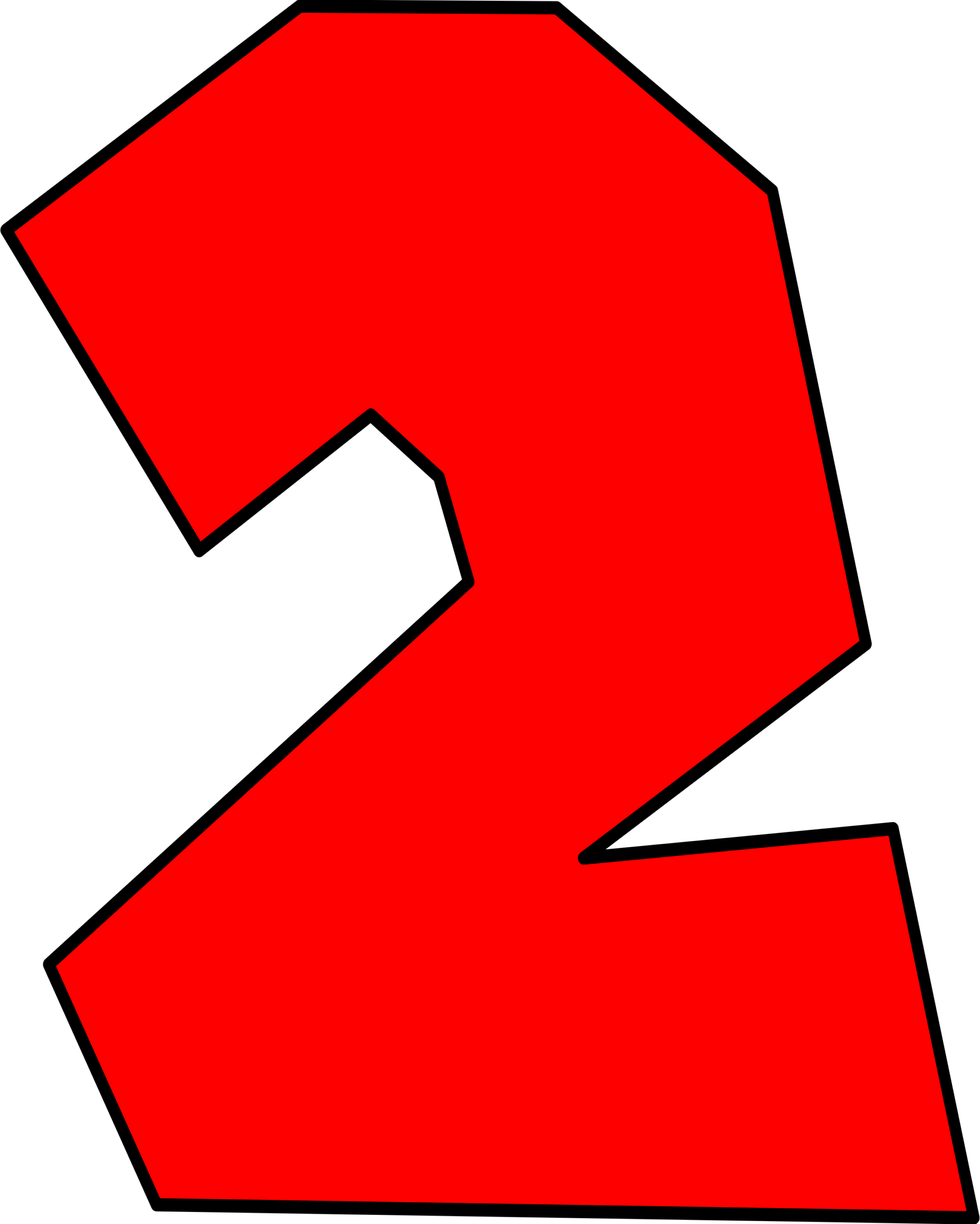 Moldes de Letras do Super Mario 2 Vermelho Número 2 vermelho estilo Super Mario 2 em fundo escuro.