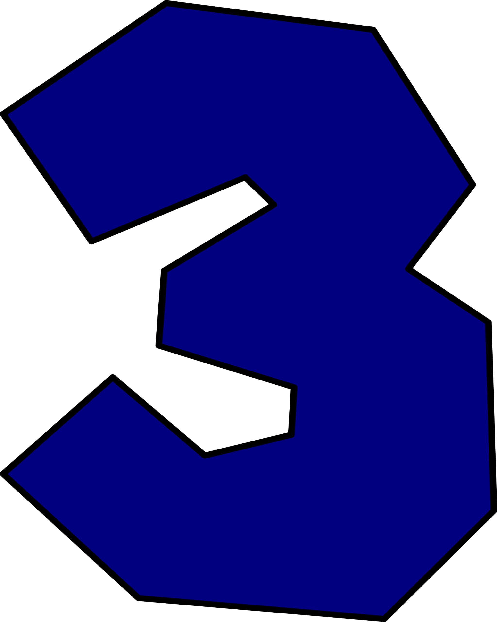 Moldes de Letras do Super Mario 3 Azul Número 3 azul estilizado Super Mario 3 em fundo preto