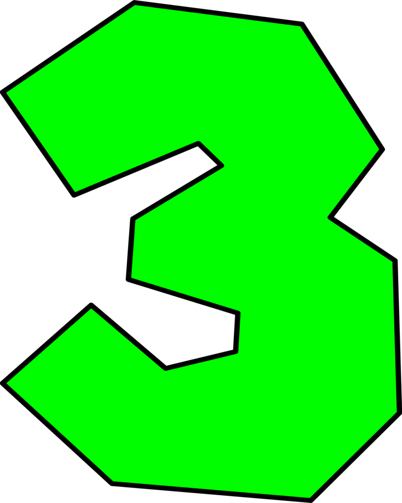 Número 3 verde do Super Mario: molde estilizado para recorte.