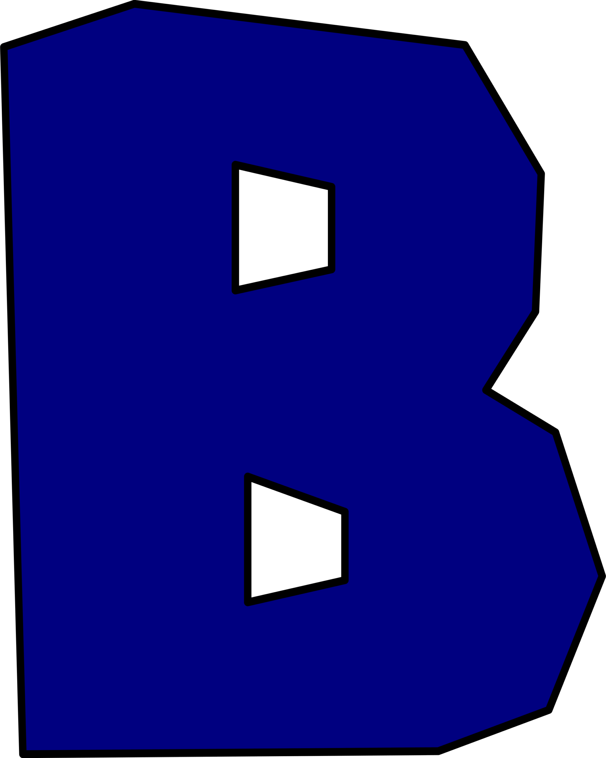 Moldes de Letras do Super Mario B Azul Letra B azul estilo Super Mario com fundo contrastante.