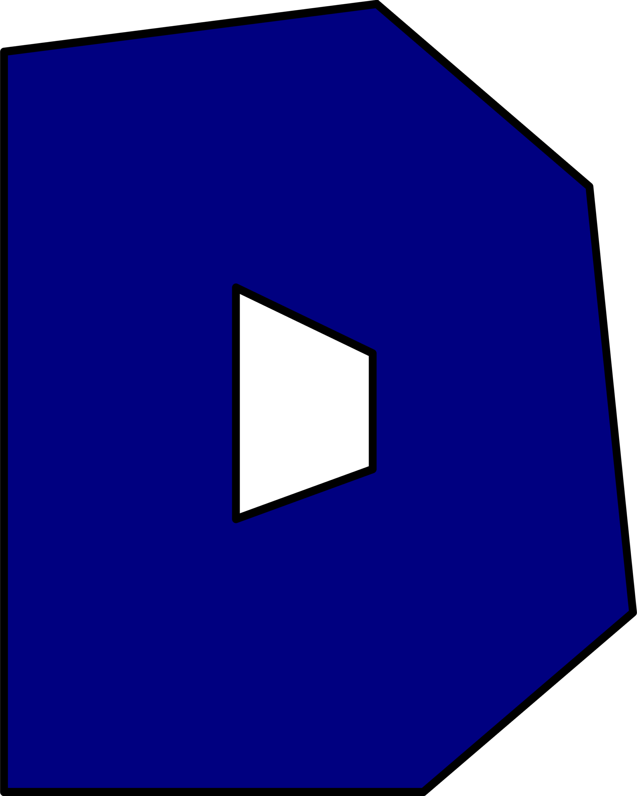 Moldes de Letras do Super Mario D Azul Letra D azul do Super Mario. Design com forma geométrica escura central em fundo escuro.