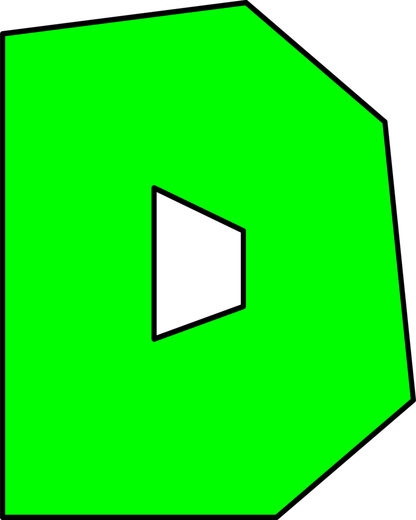 Letra D verde inspirada no Super Mario em fundo preto.