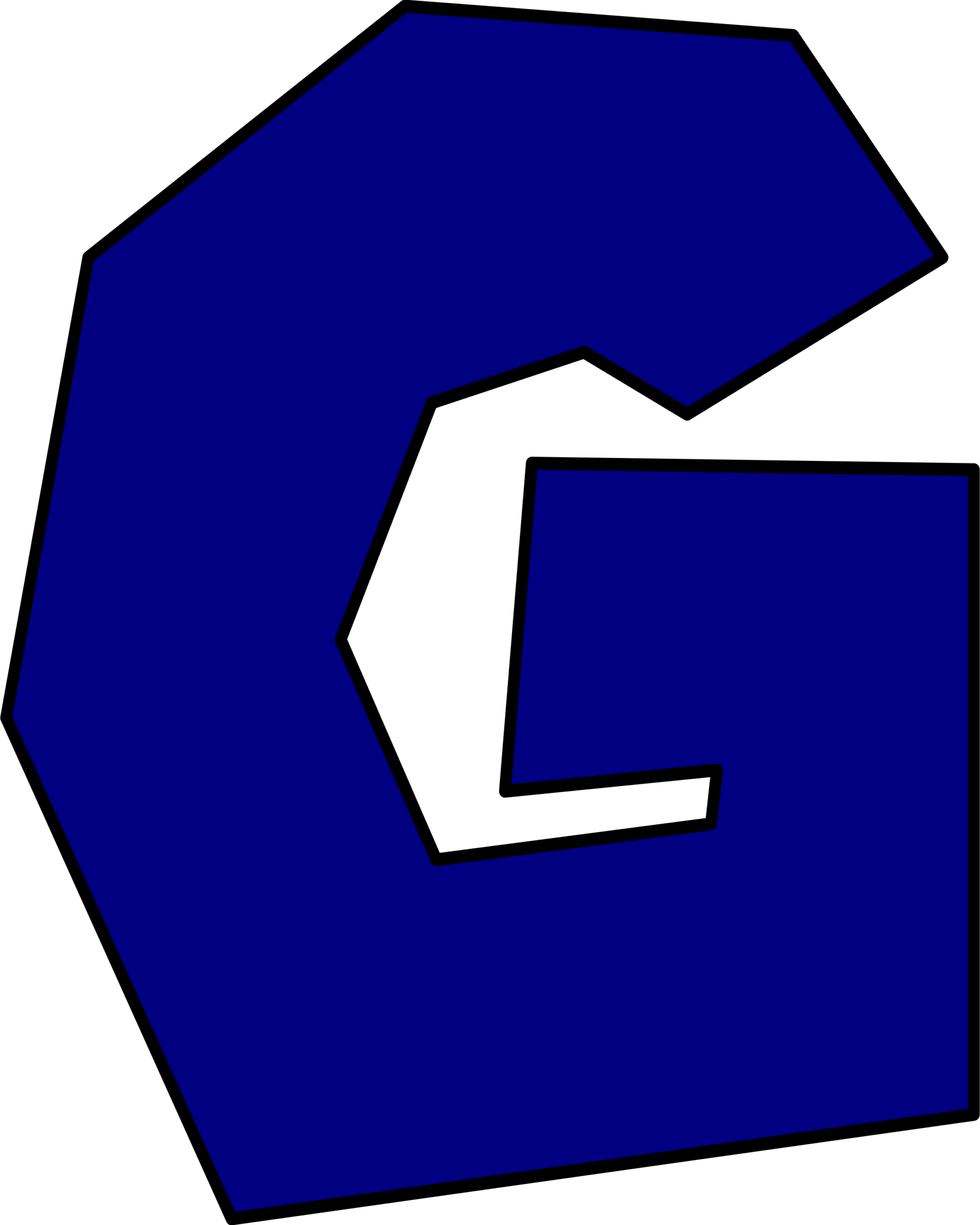 Moldes de Letras do Super Mario G Azul Letra G azul no estilo Super Mario.