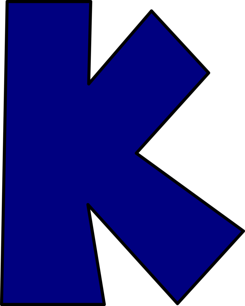 Letra K Azul Super Mario: Molde para Imprimir
