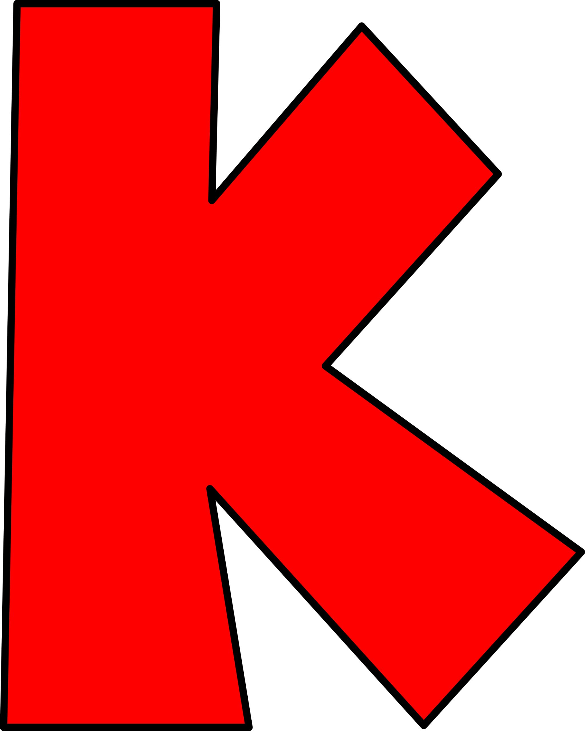 Moldes de Letras do Super Mario K Vermelho Letra K vermelha do Super Mario