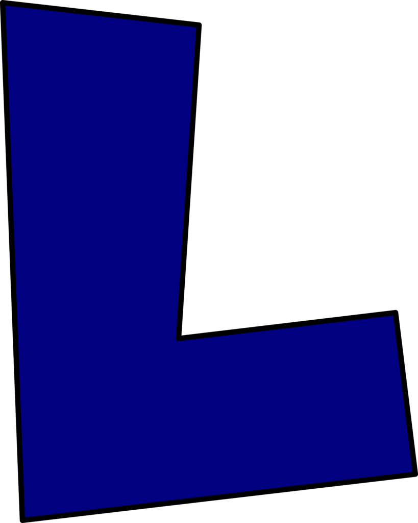 Molde da Letra L do Super Mario em Azul