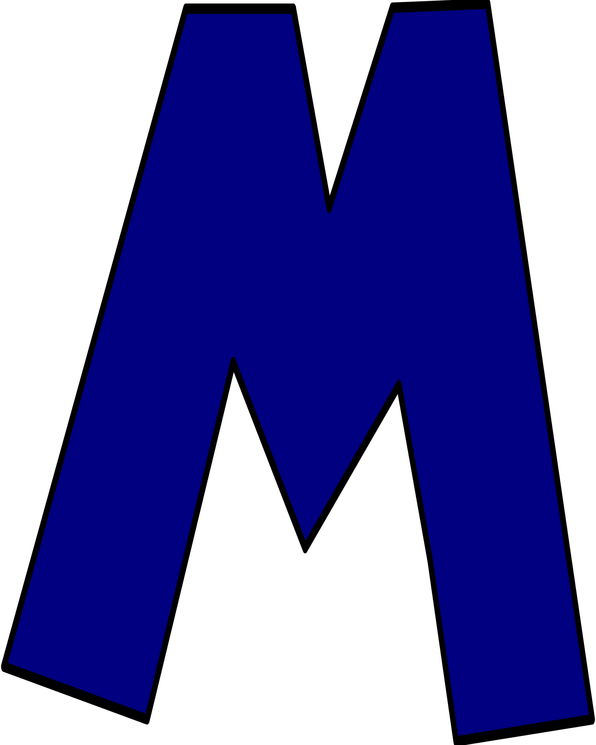Moldes de Letras do Super Mario M Azul Letra M do Super Mario em azul sobre fundo escuro.