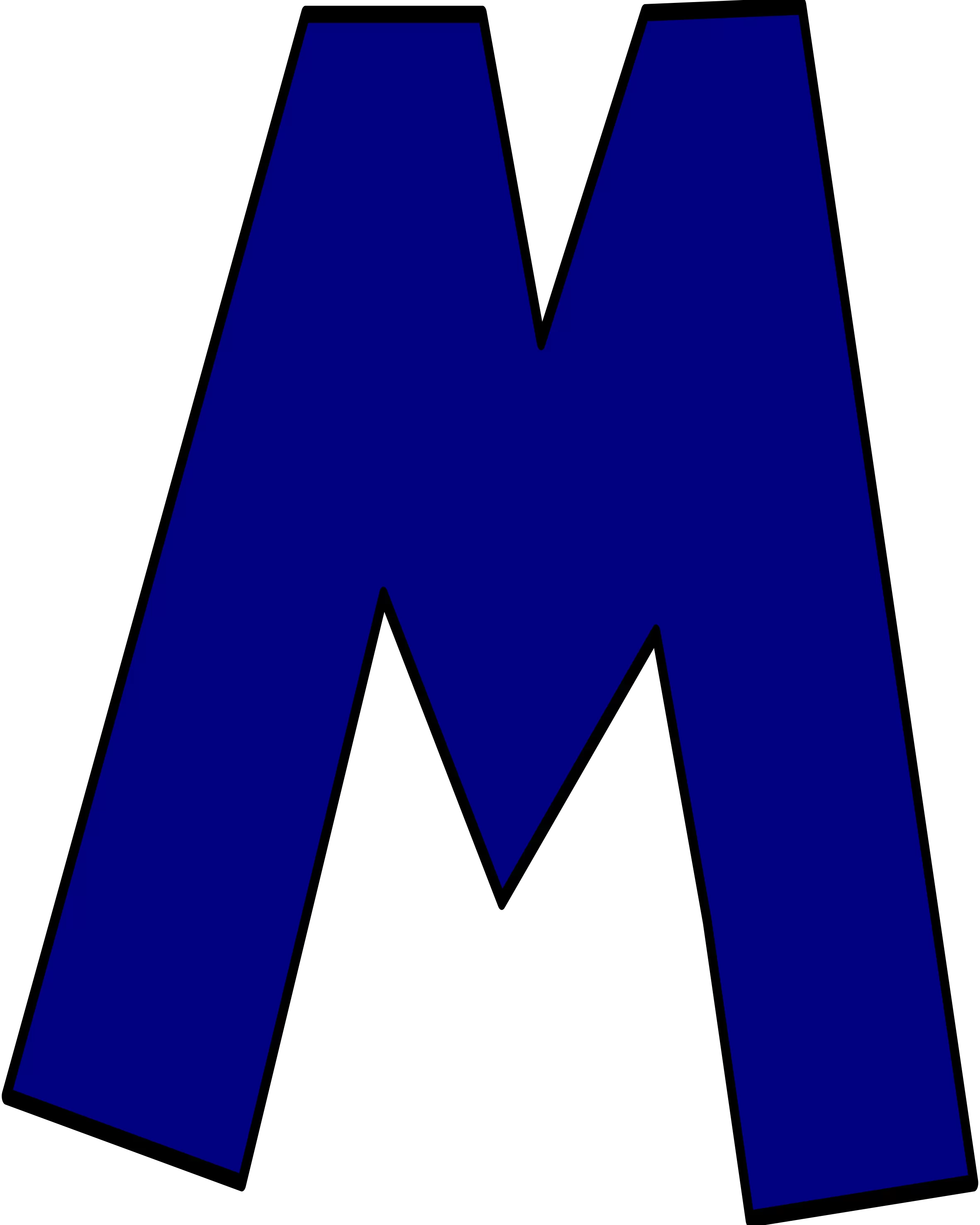 Moldes de Letras do Super Mario M Azul