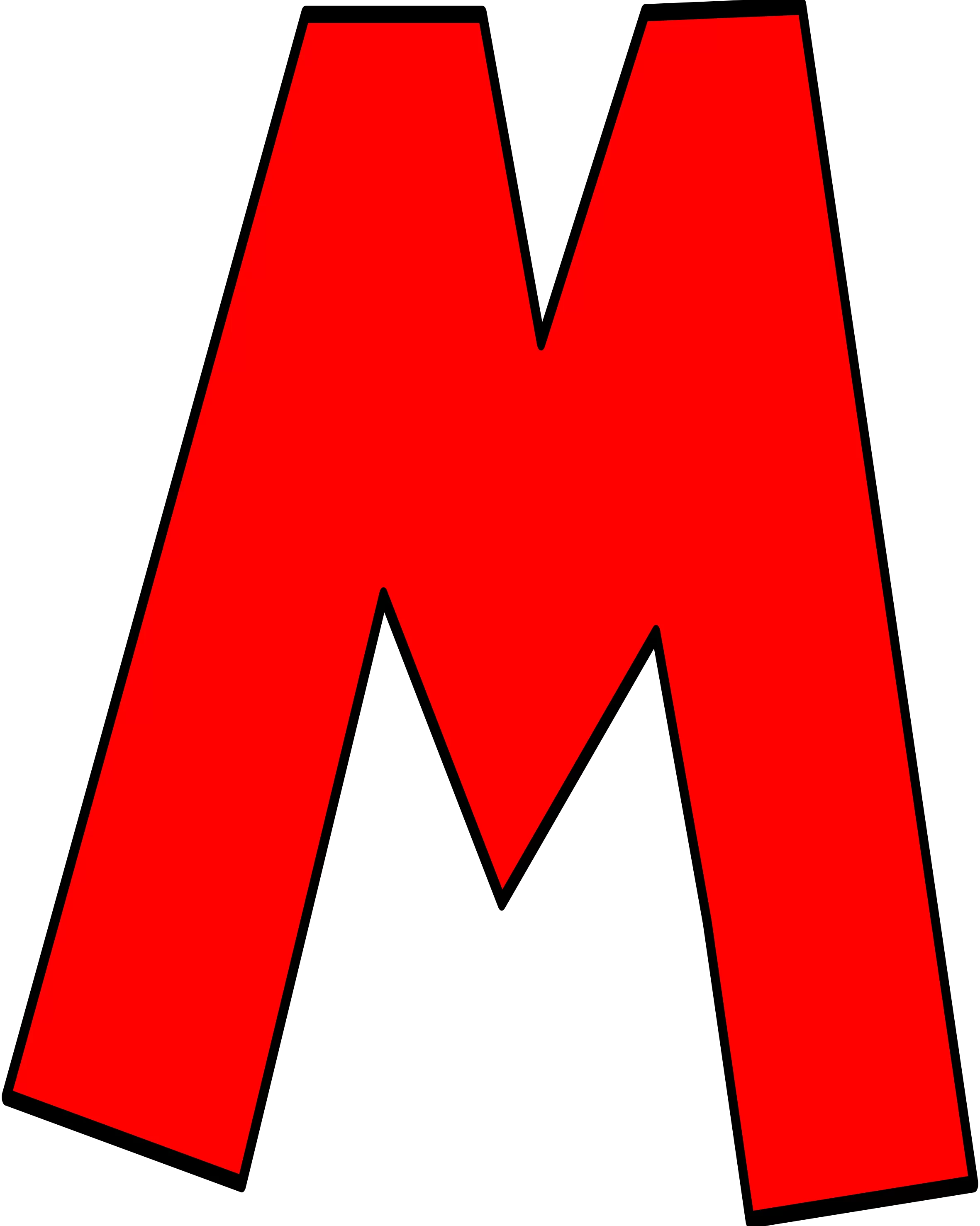 Moldes de Letras do Super Mario M Vermelho