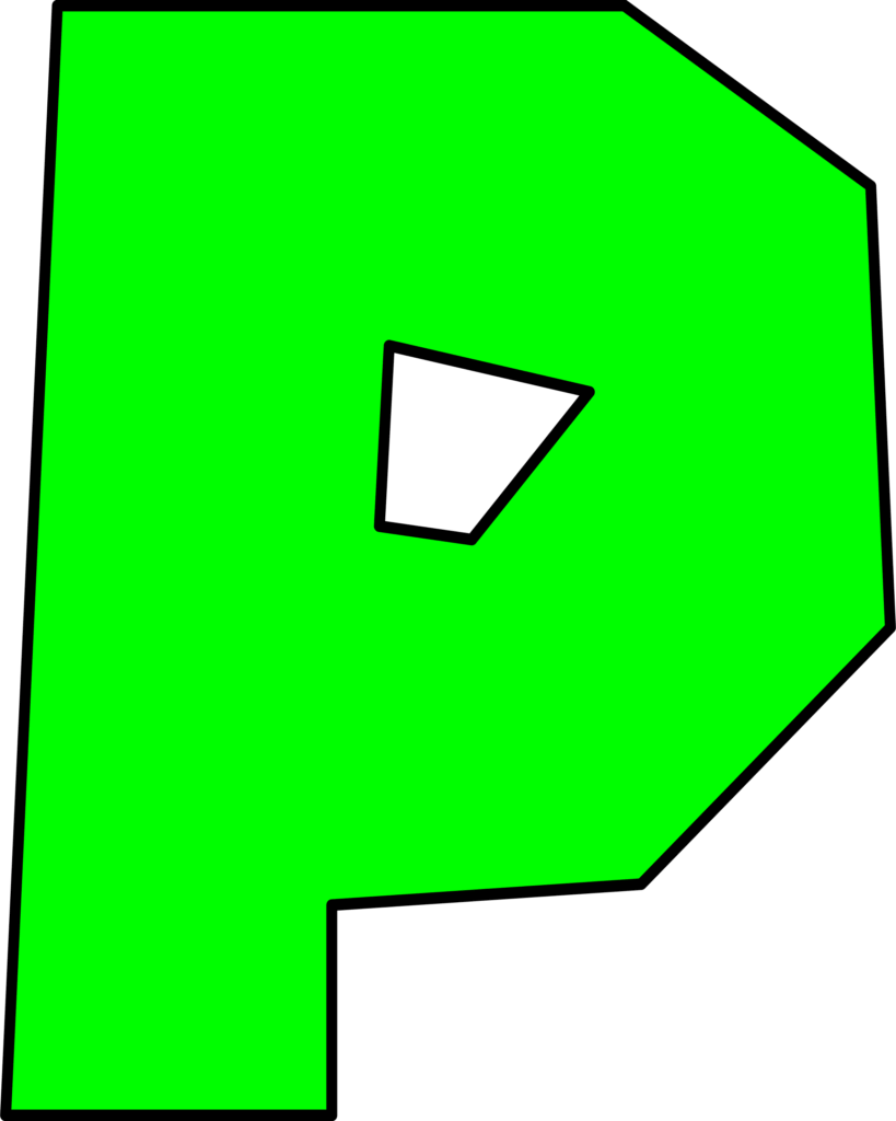 Letra P verde do Super Mario