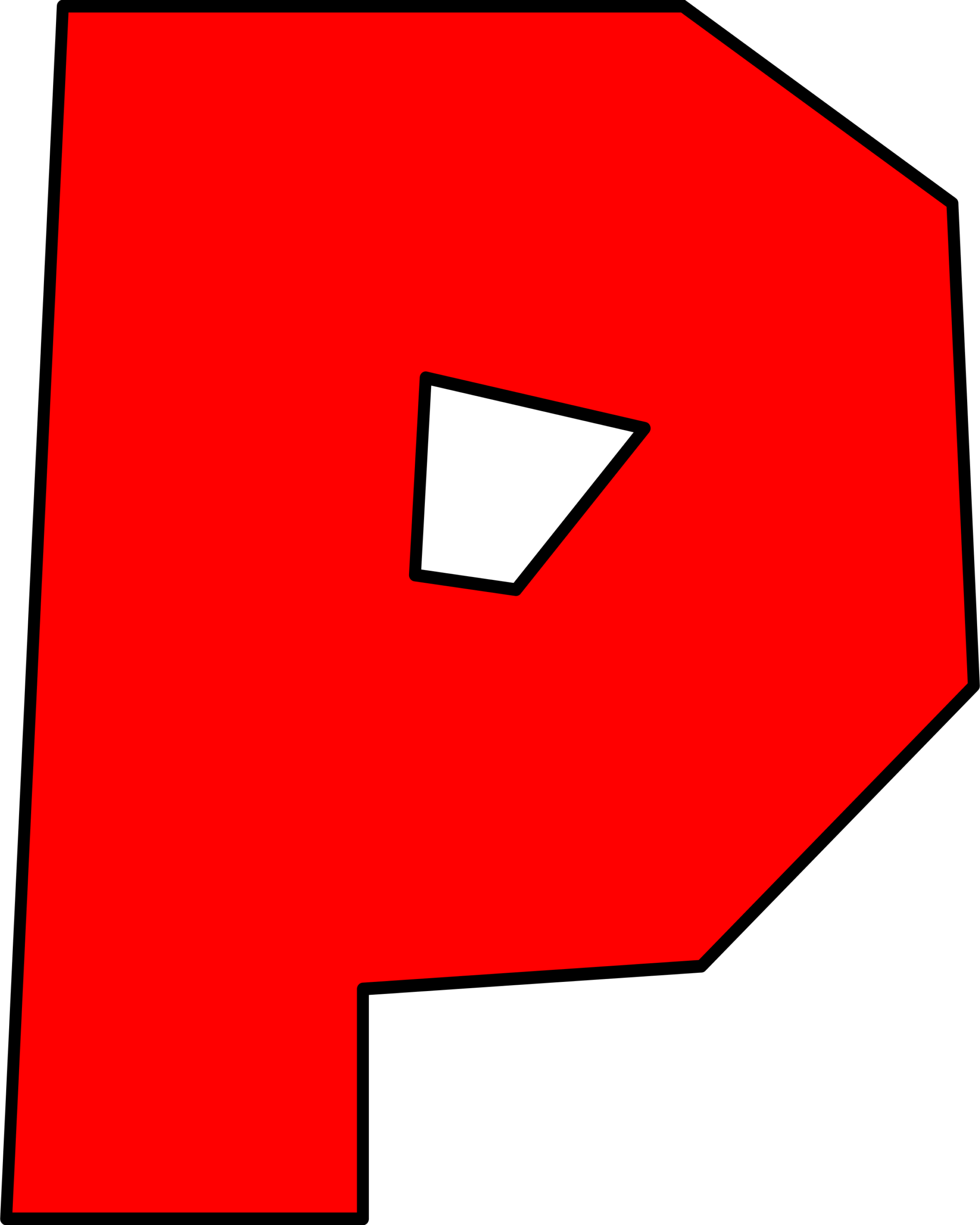 Moldes de Letras do Super Mario P Vermelho Letra P vermelha inspirada no Super Mario, design geométrico moderno sobre fundo escuro.