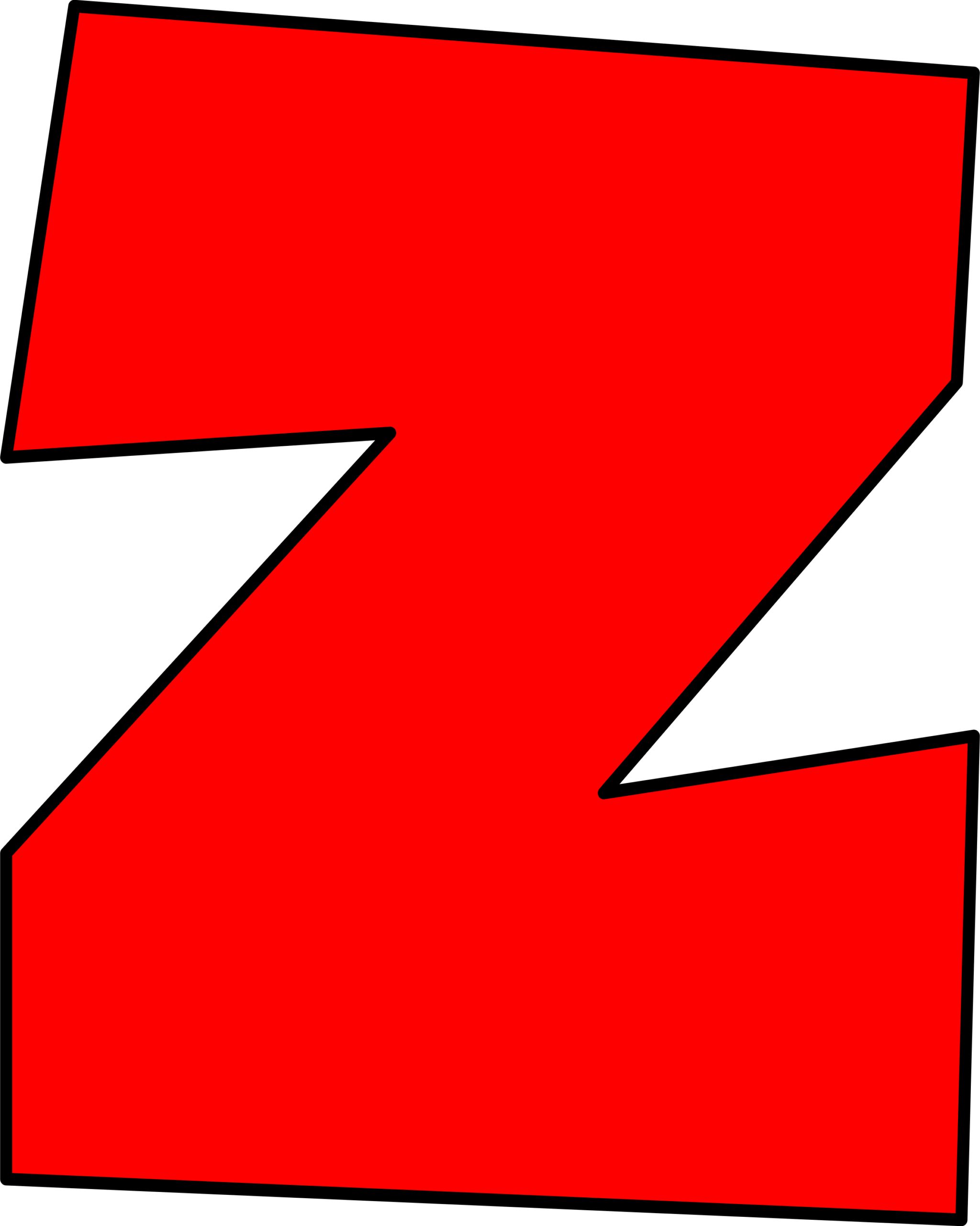Moldes de Letras do Super Mario Z Vermelho Letra Z vermelha inspirada no Super Mario em fundo escuro.