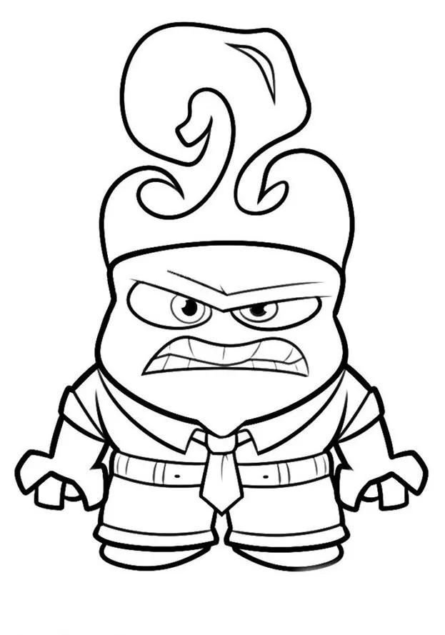 Raiva de Divertidamente para colorir: desenho do personagem zangado